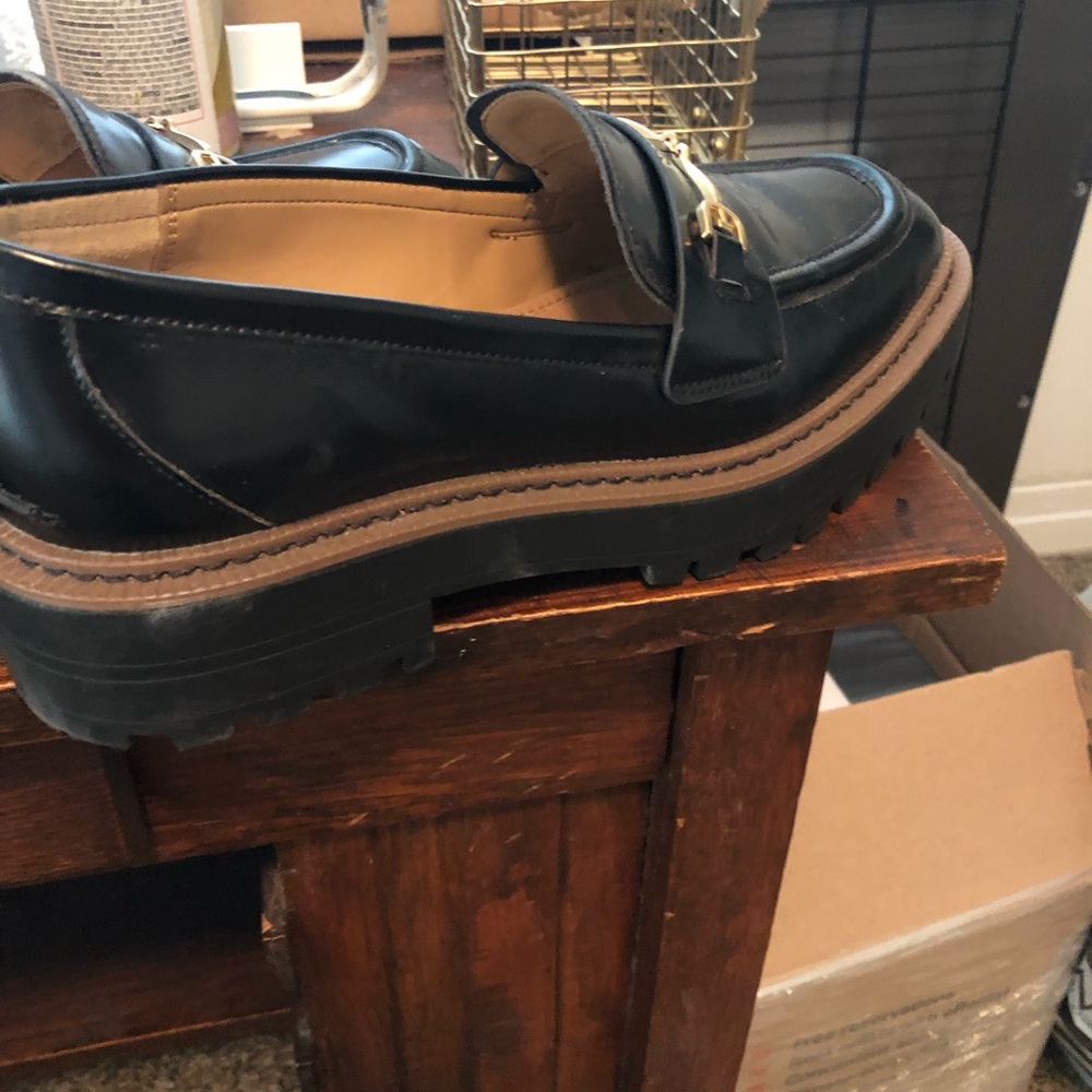 Sam Edelman Black Leather Flats with Elevated Sole